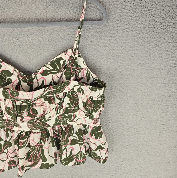 Parker Womens Cami Top Sz 14 Pink Green Tropical Print Adj Straps Summer Days - Picture 9 of 11